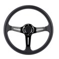 thumbnail image 4 of Steering 14in Universal Car Steering Wheel PU Leather Aluminium Alloy W/Horn Button Modified, 4 of 7