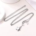 thumbnail image 6 of Silvora Silver Lariat Necklaces for Women Trendy Drop Moon Star Pendant Y-Necklaces Stainless Steel Long Chain Elegant Jewelry Gifts for Granddaughter Sister Christmas, 6 of 7