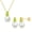 Green, variant on Women's Cultured Freshwater Pearl Created Ruby Sterling Silver Earrings Pendant Set - 18 in