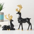 thumbnail image 4 of 2 figuras de ciervo de resina de estilo nórdico para mueble de TV de aniversario y escritorio. Negro, 4 of 9