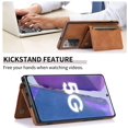 thumbnail image 2 of Design for Samsung Galaxy Note 20 Wallet Case with Tempered Glass Screen Protector PU Leather Credit Card Holder Slot Phone Cases Kickstand Shockproof Protective Cover for Women 6.7 inch Brown, 2 of 13