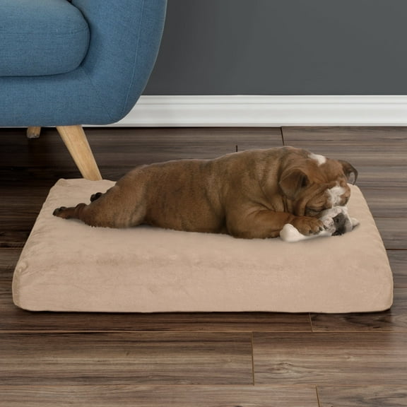 PETMAKER 26x19 Memory Foam Dog Bed with Removeable Washable Cover (Tan)