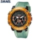 thumbnail image 2 of ZHAOCHENG Relojes deportivos Smael para hombre, reloj de pulsera analógico digital de cuarzo, resistente al agua, cronómetro, despertador, color blanco y azul, 2023, 2 of 5
