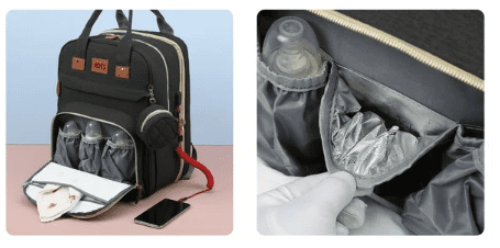 Convertible Baby Diaper Bag and Diaper Backpack with Changing Station