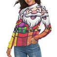 thumbnail image 2 of Santa Claus With Gift Women's Turtleneck Sweater Long Sleeve Ribbed Fitted Turtle Neck Casual Fall Winter Collection Top S, 2 of 4