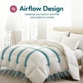 thumbnail image 4 of Sleepgram Twin Sized Pre Shrunk All Season Embroidered Cotton Comforter, White, 4 of 8