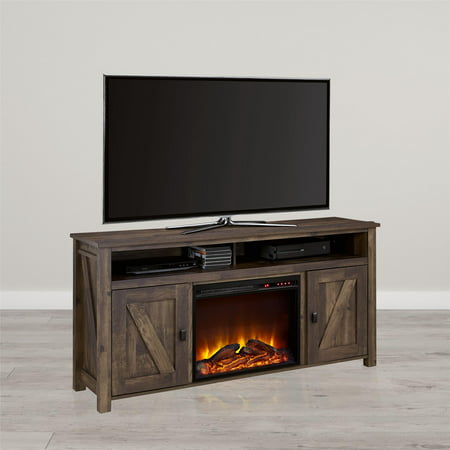 Ameriwood Home Farmington Electric Fireplace TV Console for TVs Multiple Colors and (Best Size Tv To Mount Over Fireplace)