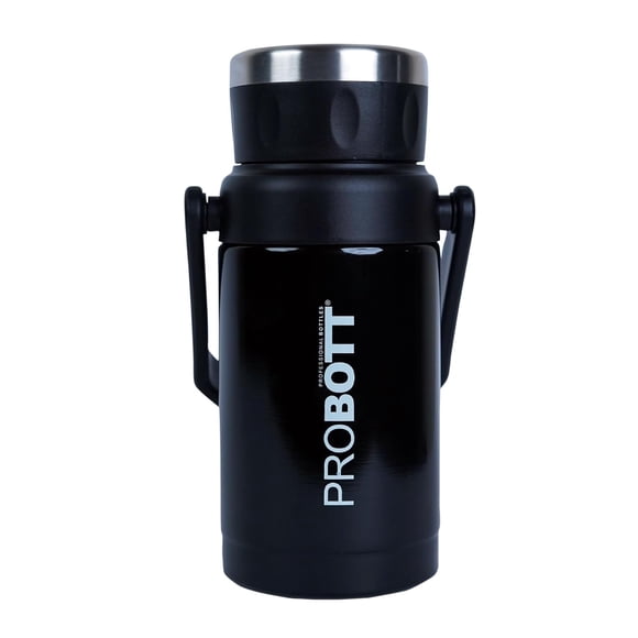 Handy Contenant Isotherme en Acier Inoxydable à Isolation sous Vide - 1100 ml, Noir / Double Paroi Thermoflask avec Poignée de Transport - Sans BPA, Hermétique et Étanche