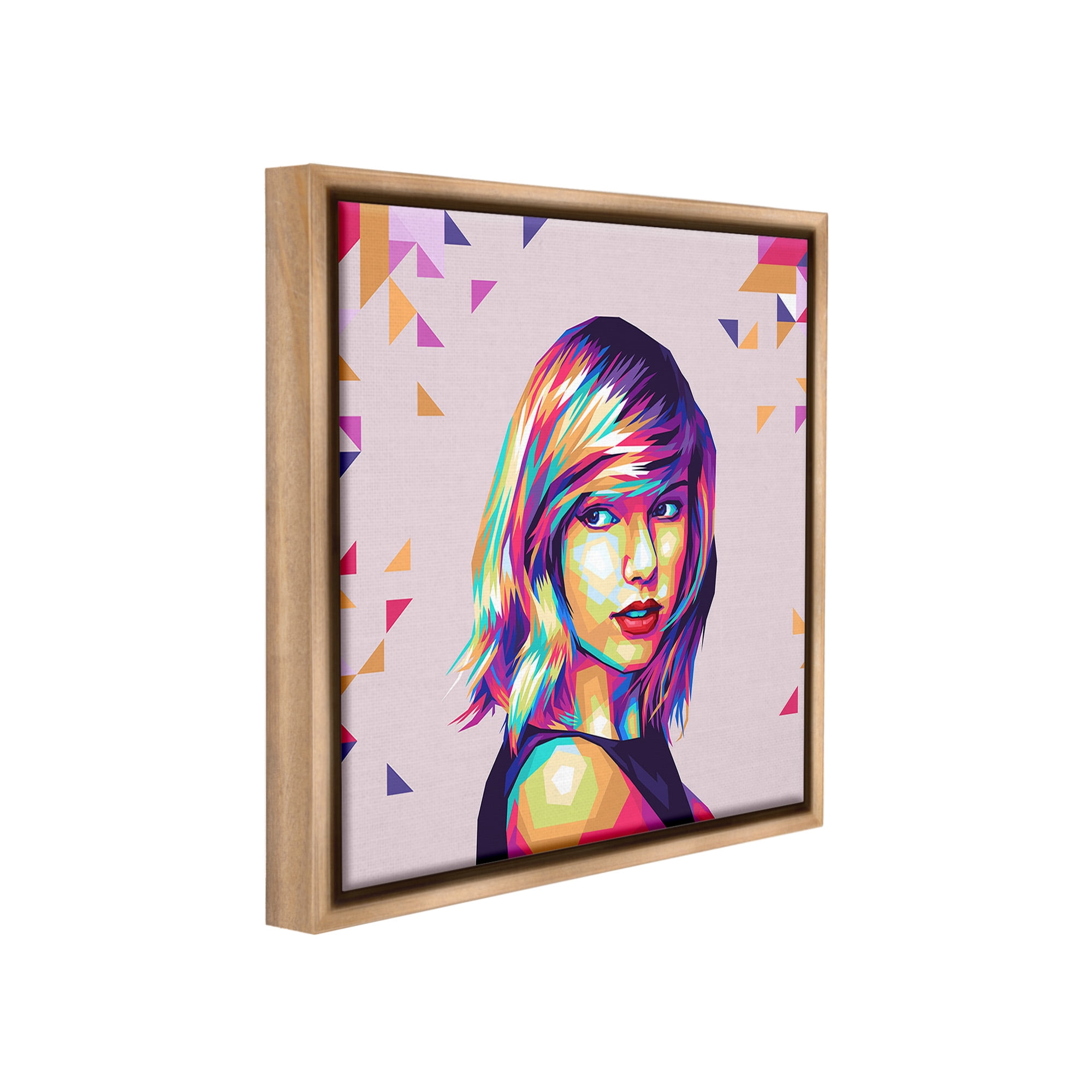 Stupell Industries Pop Icon with Pattern Abstract Painting Brown Floater Framed Canvas Art Print Wall Art, 25 x 25