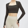 thumbnail image 1 of Traje de Yoga y baile para mujer, Top deportivo con almohadilla en el pecho, camisa de manga larga, Pra Speed Up, corto, elegante, cinturón pequeño para gimnasio, 1 of 5