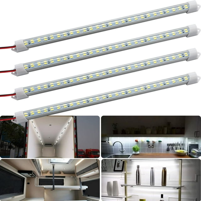 Barra de luces LED LMGYES, 12 V, interior para coche, remolque, autocaravana (paquete de 4)