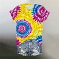 thumbnail image 6 of Alllist Tshirts Shirts for Women Tie Dye Short Sleeve Shirts Crew Neck Casual Tops for Women Yellow,Xxxxl, 6 of 6