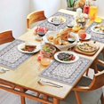 thumbnail image 4 of Placemats Set Of 4 Linen Durable Table Mats Elegant Chic Blue Flower Place Mats for Party Kitchen Dining Decoration, 4 of 7