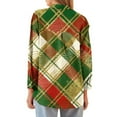 thumbnail image 7 of Christmas Plaid Shirts For Women Lapel Button Down Cute Xmas Graphic Print Tops Casual Loose Holiday Blouse (XL, Green-C), 7 of 7