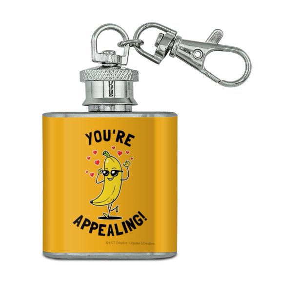 You're Appealing Banana Funny Humor Stainless Steel 1oz Mini Flask Key Chain