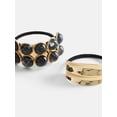 thumbnail image 3 of Scenario Women's Cabochon Hair Ties, 2-Piece, Black, 3 of 4