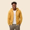 thumbnail image 3 of Dalix Hot Dog Embroidered Zip Hoodie Fleece Long Sleeve Pocket Warm Soft Mens in Gold L Large, 3 of 5
