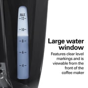 Hamilton Beach 12-Cup Drip Coffee Maker Machine with Glass Coffee Pot, Cafetera, Black