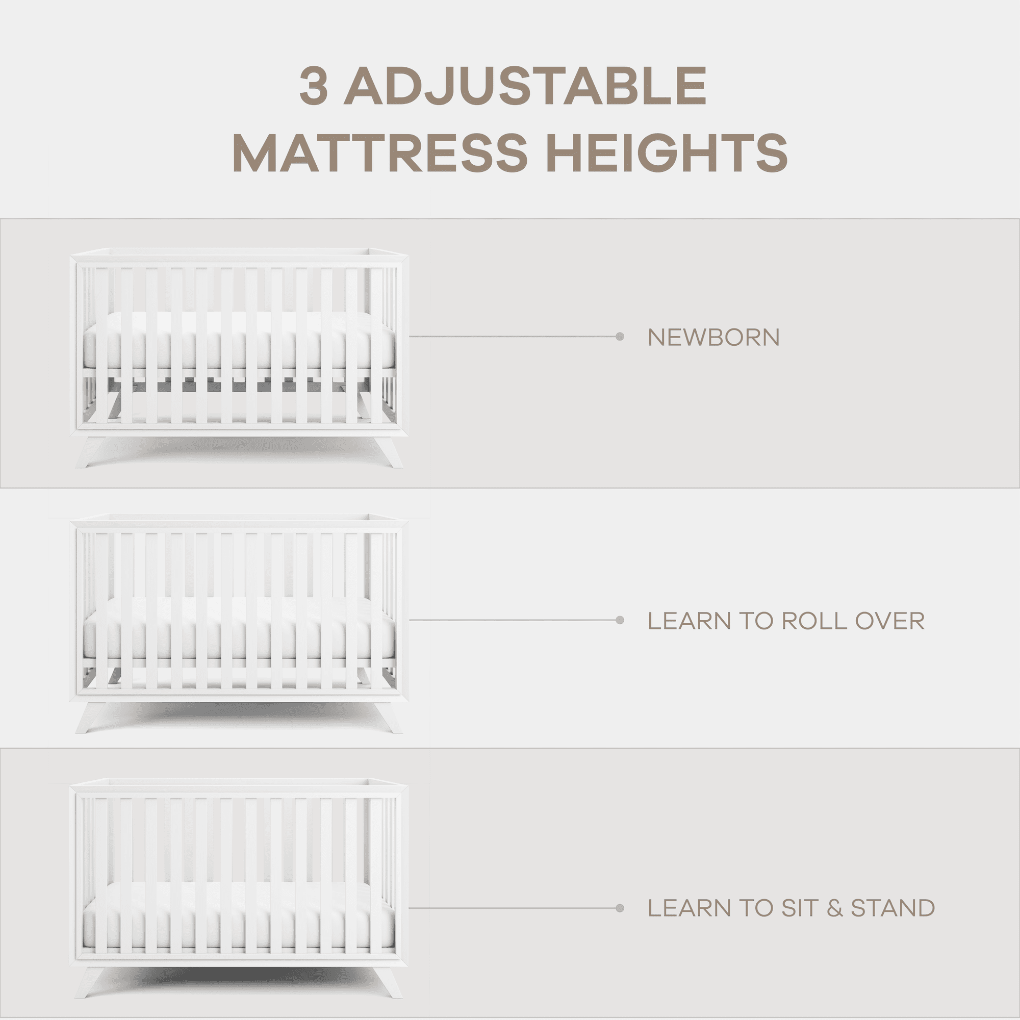 Comfy Cubs Crib Conversion Kit for Toddlers – Toddler Bed Guard Rail for Ages 15 Months+, White