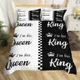 thumbnail image 2 of His And Hers Duvet Cover King And Queen Crown Comforter Cover For Couple Men Women Mr Mrs,Valentine'S Day Wedding Bedding Set Gifts,Romantic Love Heart Bed Set 3 Pcs Queen Size（No Comforter）, 2 of 5