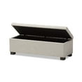 thumbnail image 2 of Baxton Studio Roanoke Modern and Contemporary Beige Fabric Upholstered Grid-Tufting Storage Ottoman Bench, 2 of 8