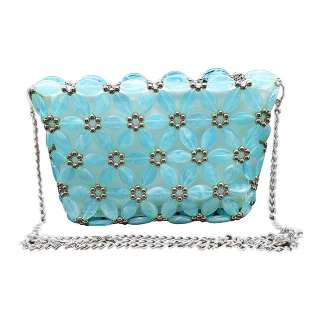 Kits de bolsas de acrílicas para manualidades y manualidades, suministros para bolsas cruzadas, herramientas azul Zulema Fabricación de bolsos cruzados con cuentas