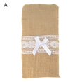 thumbnail image 1 of 10pcs/set Cutlery Container Pocket Design Large Capacity Flax Reusable Fork Flatware Storage Bag Kit, 1 of 5