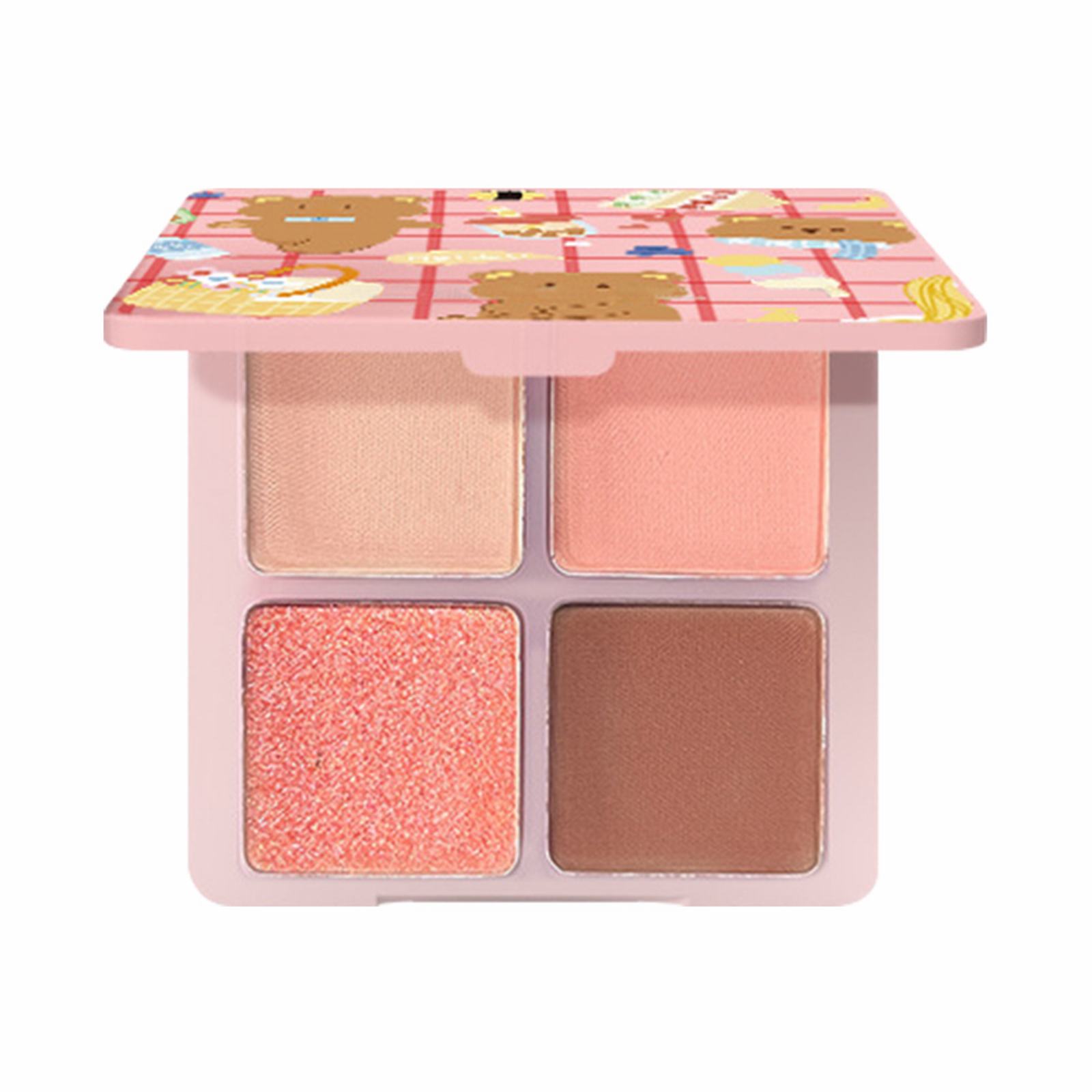 ASEIDFNSA Glitter Eye Makeup Brightener Compact Four Color Eyeshadow