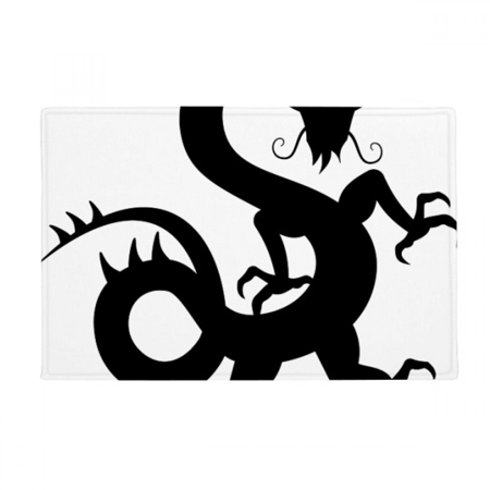 Dragon Outline China Chinese Pattern Ground Mat Non Slip Floor Bathroom Door Rug Carpet