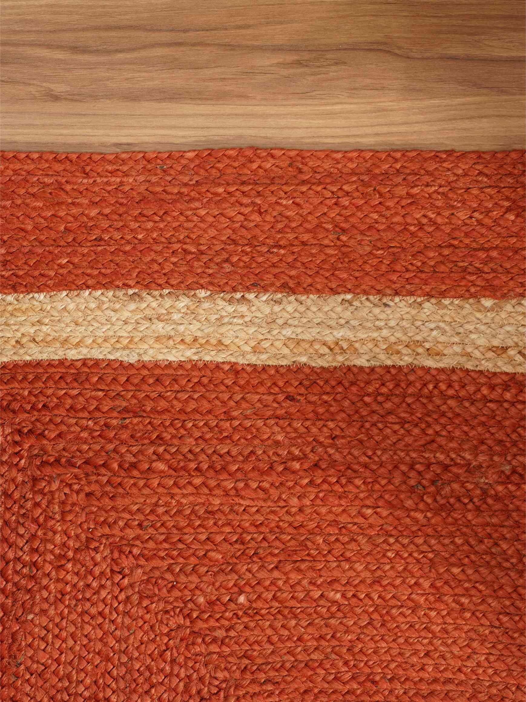 HAND WOVEN JUTE ECO-FRIENDLY AREA RUGS - 4'x6', Rectangle, Orange, High Pile, Natural Fiber, Handmade Area Rugs for Living Room, Bed Room (J00025)