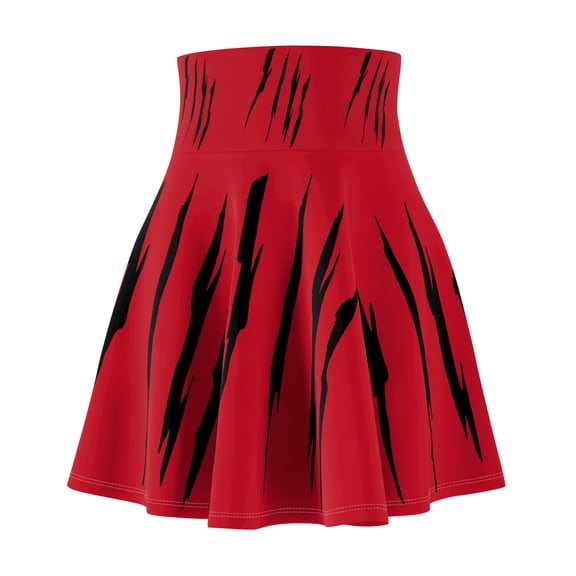 Effete Feline Claw Marks Scratch Women Skater Skirt (AOP)
