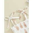 thumbnail image 6 of Infant Baby Girls 2Pcs Summer Outfits Cute Sleeveless Tie Strap Smocked Romper with Headband Set, 6 of 9