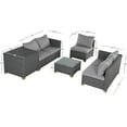 thumbnail image 2 of Grand Patio 5-Piece Indoor/Outdoor Wicker Conversation Sets, 5 Seats, Light Gray, 2 of 12