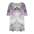 thumbnail image 4 of Oplxuo Womens Plus Size Tops Summer Casual Floral Print Shirts Short Sleeve Crew Neck Blouses Flowy Pleated Tunics, 4 of 4