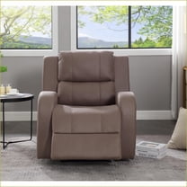Recliners, Modern Manual Recline Chair with Soft Faux Leather | Walnut Brown | 32.68” Compact Width