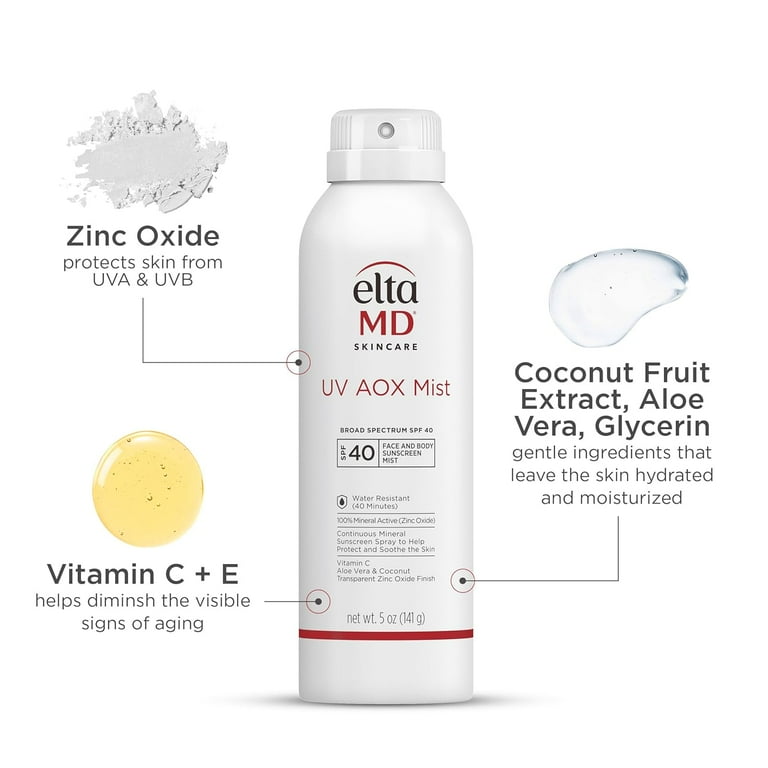 EltaMD UV AOX Mist Mineral Sunscreen Spray, SPF 40 Spray Sunscreen