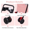 thumbnail image 6 of Tereitr Pet Stroller for Small Dogs & Cats, 4 Wheel Outdoor Travel Folding Dog Stroller with Cup Holder, Visible Mesh Windows, Rear Wheel Brakes, Pets Up to 33 lbs, Pink, 6 of 9