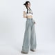 thumbnail image 3 of Vaqueros rectos holgados de cintura alta Retro para mujer, pantalones para fregar de pierna ancha y alta explosión, primavera y otoño 2023, 3 of 4