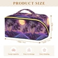 thumbnail image 4 of FORMRS Makeup Bag Travel Cosmetic Organizer for Women Fold Flat Zipper Pouch with Handle, Night Purple Road, 4 of 8