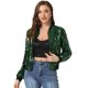thumbnail image 1 of Disfraz de navidad Allegra K chaqueta de Bombardero de lentejuelas con Cremallera Y Manga Larga Recortada verde Oscuro L, 1 of 6