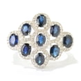 thumbnail image 2 of Sterling Silver 3ct TGW Oval Sapphire and White Topaz Ring, 2 of 6