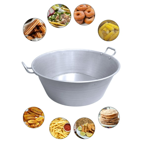 Cazo de Acero Galvanizado 50 cm, ideal para carnitas, plátanos fritos, papas a la francesa, buñuelos, donas, churros, elotes, botanas y más.