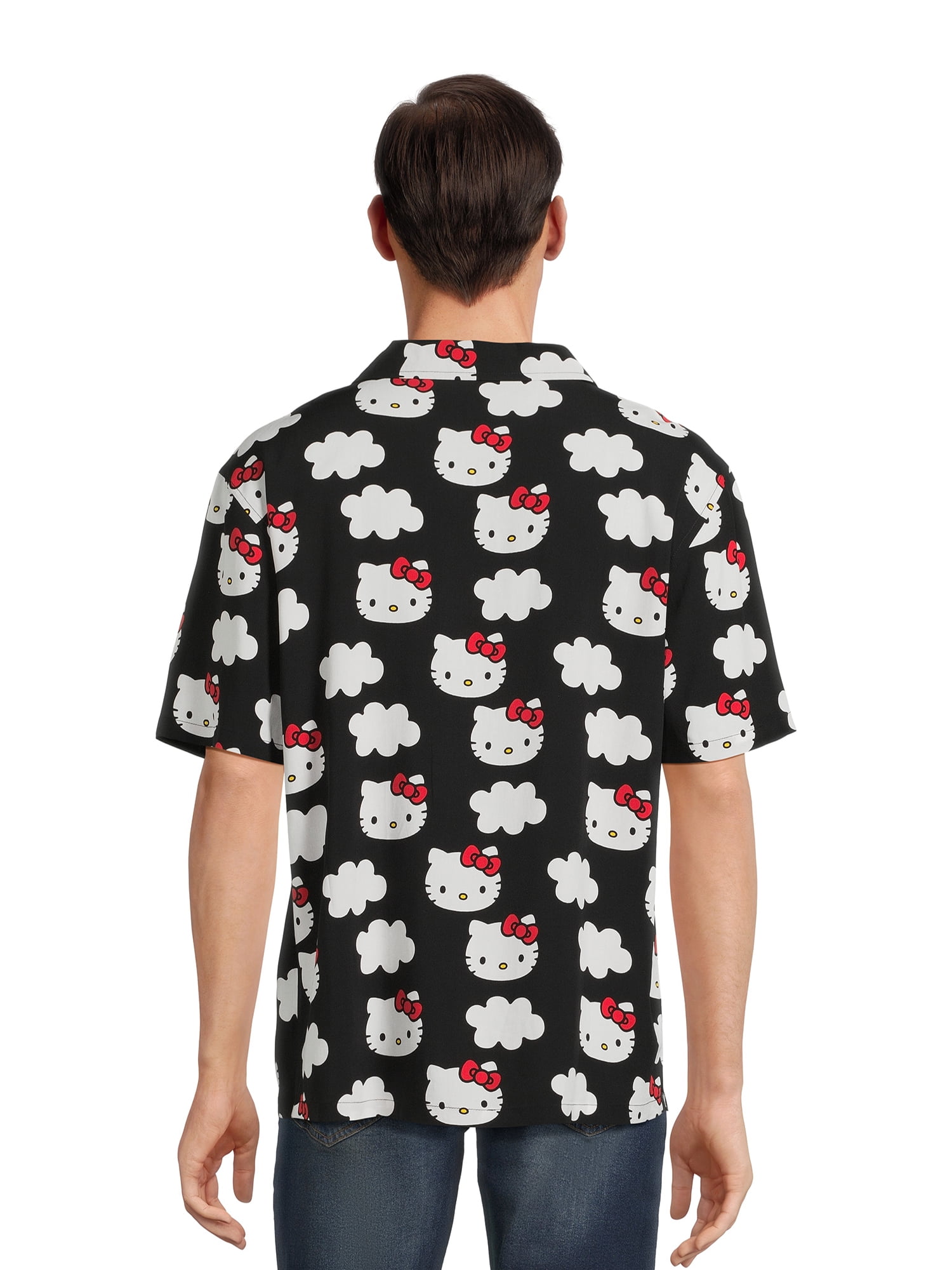 Hello Kitty Men's and Big Men's Resort Shirt with Short Sleeves, Sizes S-3XL
