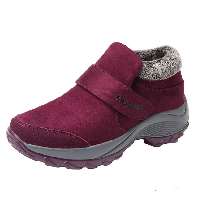 Espadrilles de Randonnée Mode Polyvalentes pour Hommes et Femmes en Velours Chaud d'Hiver avec Boucle en Velours