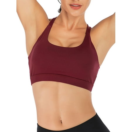 

YouLoveIt Women s Strappy Sports Bra Fashion Cross Back Sports Bra Yoga Tops Running Workout Bra