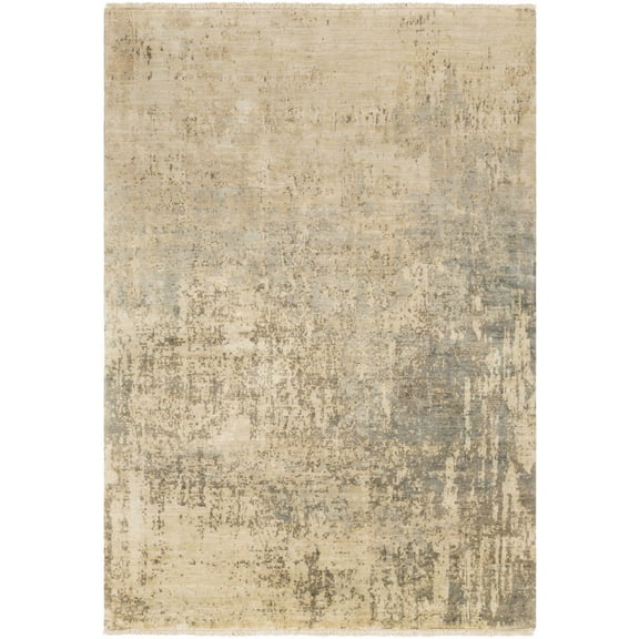 Hauteloom Waterbeach Wool Living Room, Bedroom Area Rug - Contemporary - Charcoal, Ivory, Medium Gray - 2' x 3'