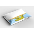 thumbnail image 2 of Ambesonne Sloth Pillow Sham 2 Pack, Underwater Wildlife Fauna, 26"x20", Pale Blue Khaki Orange, 2 of 3