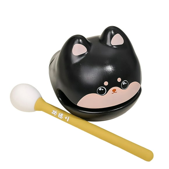 New Imitation Wooden Fish Drum Percussion Instrument Mind Calming Desktop Ornament Animal Figurine Toy Cat Doy Musical Instrument For Home Stress Tabletop Decoration