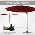 thumbnail image 4 of Outsunny Parasol de Patio Déporté de 10 Pi avec Rotation à 360°, Rouge Vin, 4 of 10