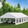 thumbnail image 6 of TROPOW 17 x 33 FT Outdoor Party Tent Canopy Wedding Patio Camping Gazebo Shelter Pavilion Cater Wedding BBQ Events Tent w/Removable Sidewalls & 3 Storage Bags, White, 6 of 7